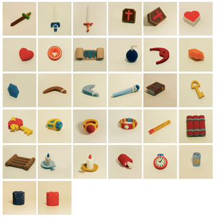 Illustration for article titled Nearly Every Item From The Original The Legend of Zelda, Printed Out